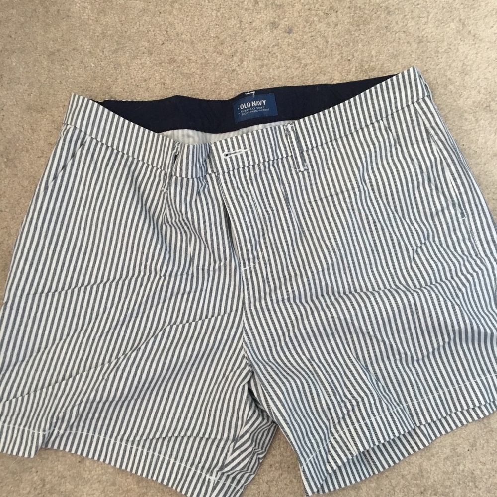 Blue pinstripe shorts Old Navy size 14